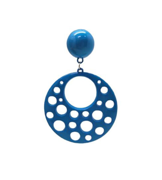 Flamenco Earrings in Plastic with Holes. Turquoise